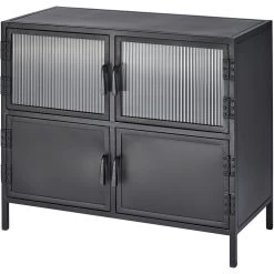 Vitrino 33.5 X 30 Inch Black 4 Door Side Table -Jamie Young Co Shop 20vitr4 stbk 8