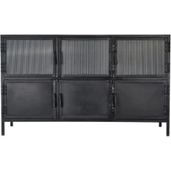 Vitrino 50 Inch Black 6 Door Console