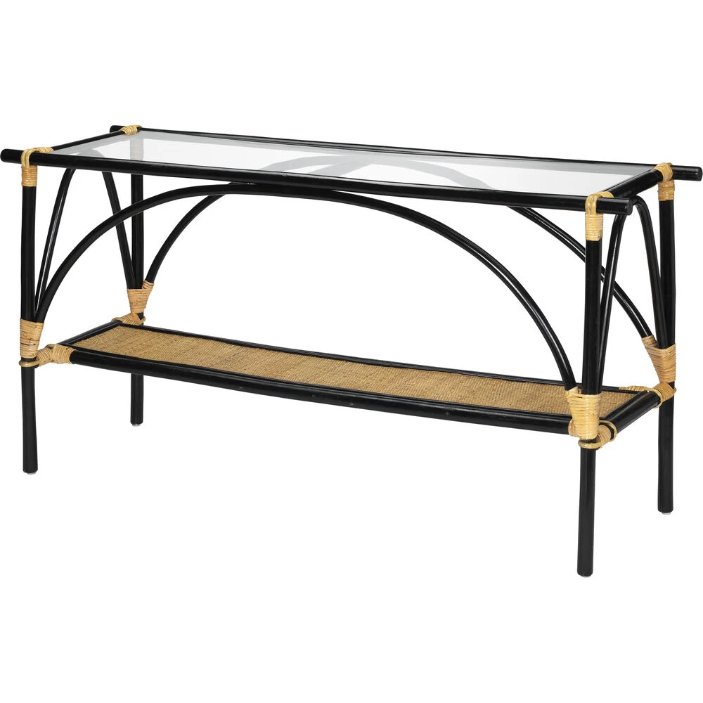 Xanadu 63 X 17 Inch Black & Cream Console 1 Xanadu 63 X 17 Inch Black & Cream Console