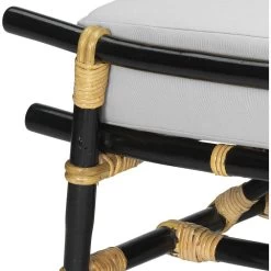 Xanadu 18 Inch Black & Cream W/ Off White Cushions Ottoman -Jamie Young Co Shop 20xana otbk 7