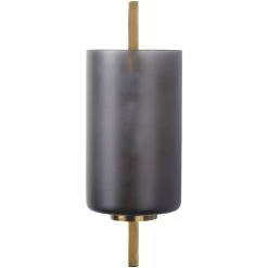 Blueprint 1 Light 5 Inch Antique Brass & Grey Frosted Glass Wall Sconce Wall Light