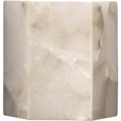 Borealis 1 Light 7 Inch Alabaster Wall Sconce Wall Light, Hexagon
