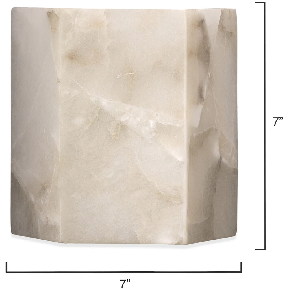 Borealis 1 Light 7 Inch Alabaster Wall Sconce Wall Light, Hexagon 3 Borealis 1 Light 7 Inch Alabaster Wall Sconce Wall Light, Hexagon - Image 3