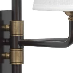 Lawton 2 Light 13 Inch Oil Rubbed Bronze W/ Antique Brass Accents Double Arm Wall Sconce Wall Light 11 Lawton 2 Light 13 Inch Oil Rubbed Bronze W/ Antique Brass Accents Double Arm Wall Sconce Wall Light -Jamie Young Co Shop 4lawt dbob 3