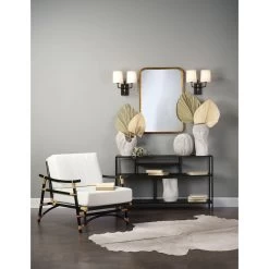 Lawton 2 Light 13 Inch Oil Rubbed Bronze W/ Antique Brass Accents Double Arm Wall Sconce Wall Light 15 Lawton 2 Light 13 Inch Oil Rubbed Bronze W/ Antique Brass Accents Double Arm Wall Sconce Wall Light -Jamie Young Co Shop 4lawt dbob 7