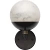 Metro 1 Light 7 Inch Faux White Alabaster And Oil Rubbed Bronze Wall Sconce Wall Light