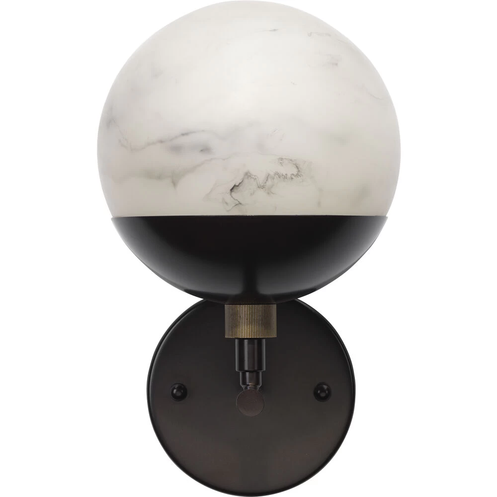 Metro 1 Light 7 Inch Faux White Alabaster And Oil Rubbed Bronze Wall Sconce Wall Light 1 Metro 1 Light 7 Inch Faux White Alabaster And Oil Rubbed Bronze Wall Sconce Wall Light