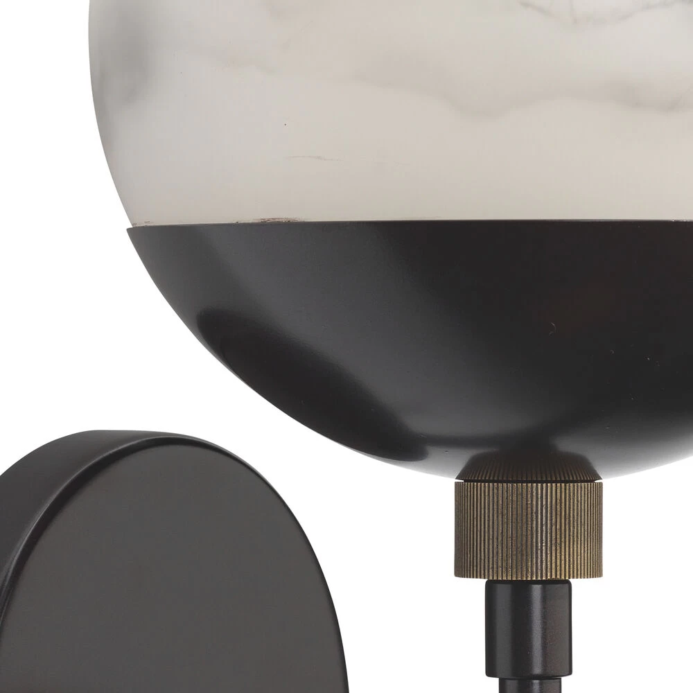 Metro 1 Light 7 Inch Faux White Alabaster And Oil Rubbed Bronze Wall Sconce Wall Light 4 Metro 1 Light 7 Inch Faux White Alabaster And Oil Rubbed Bronze Wall Sconce Wall Light - Image 4