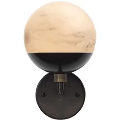 Metro 1 Light 7 Inch Faux White Alabaster And Oil Rubbed Bronze Wall Sconce Wall Light 11 Metro 1 Light 7 Inch Faux White Alabaster And Oil Rubbed Bronze Wall Sconce Wall Light -Jamie Young Co Shop 4metr scob 4