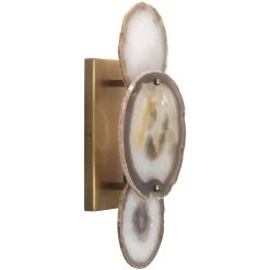 Trinity 1 Light 7 Inch Pale Lavender Agate & Antique Brass Wall Sconce Wall Light -Jamie Young Co Shop 4trin sclv 12