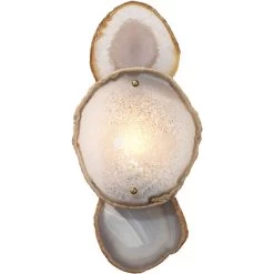 Trinity 1 Light 7 Inch Pale Lavender Agate & Antique Brass Wall Sconce Wall Light -Jamie Young Co Shop 4trin sclv 15