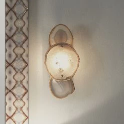 Trinity 1 Light 7 Inch Pale Lavender Agate & Antique Brass Wall Sconce Wall Light -Jamie Young Co Shop 4trin sclv 4