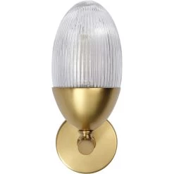 Whitworth 1 Light 5.5 Inch Polished Brass Sconce Wall Light, Small