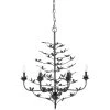 Blooming 12 Light 30 Inch Black Chandelier Ceiling Light