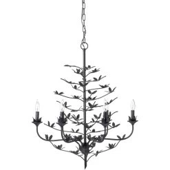Blooming 12 Light 30 Inch Black Chandelier Ceiling Light
