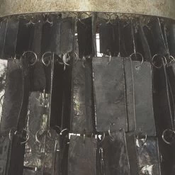 Capsize 5 Light 20 Inch Black Mother Of Pearl And Champagne Leaf Metal Chandelier Ceiling Light -Jamie Young Co Shop 5caps chbk 5