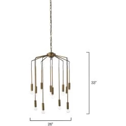 Cascade 12 Light 26 Inch Antique Brass Pendant Ceiling Light 6 Cascade 12 Light 26 Inch Antique Brass Pendant Ceiling Light -Jamie Young Co Shop 5casc chab 6
