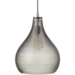 Cut Glass Curved 1 Light 13.00 Inch Pendant