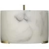 Elancourt 3 Light 17 Inch White Faux Alabaster & Antique Brass Pendant Ceiling Light
