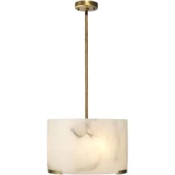 Elancourt 3 Light 17 Inch White Faux Alabaster & Antique Brass Pendant Ceiling Light -Jamie Young Co Shop 5elan pdab 7