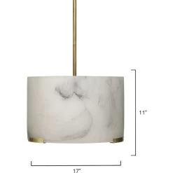 Elancourt 3 Light 17 Inch White Faux Alabaster & Antique Brass Pendant Ceiling Light -Jamie Young Co Shop 5elan pdab 7202