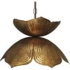 Flowering Lotus 1 Light 20 Inch Antique Gold Pendant Ceiling Light