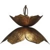 Flowering Lotus 1 Light 11 Inch Antique Gold Pendant Ceiling Light