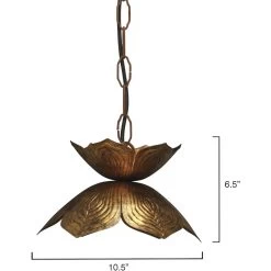 Flowering Lotus 1 Light 11 Inch Antique Gold Pendant Ceiling Light -Jamie Young Co Shop 5flow smgo 3