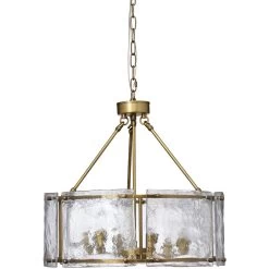 Glenn 6 Light 21.75 Inch Antique Brass Chandelier Ceiling Light, Large