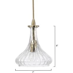 Isabella Carafe 1 Light 7 Inch Clear With Brass Pendant Ceiling Light -Jamie Young Co Shop 5isab clbr 2