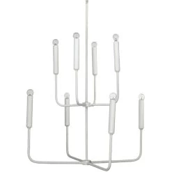 Mercer 8 Light 36 Inch White Gesso Two Tier Chandelier Ceiling Light