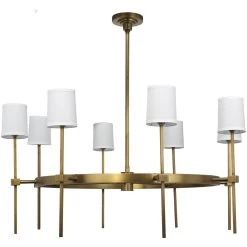 Minerva 8 Light 48 Inch Antique Brass Chandelier Ceiling Light