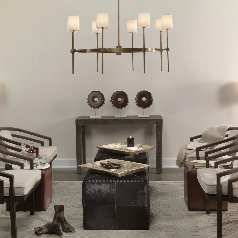 Minerva 8 Light 48 Inch Antique Brass Chandelier Ceiling Light 2 Minerva 8 Light 48 Inch Antique Brass Chandelier Ceiling Light - Image 2