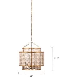 Pacific 6 Light 20 Inch Gold Beaded Chandelier Ceiling Light 7 Pacific 6 Light 20 Inch Gold Beaded Chandelier Ceiling Light -Jamie Young Co Shop 5paci chgo 2