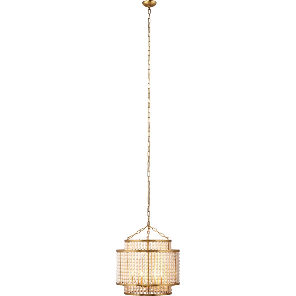 Pacific 6 Light 20 Inch Gold Beaded Chandelier Ceiling Light 5 Pacific 6 Light 20 Inch Gold Beaded Chandelier Ceiling Light - Image 5