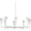 Park 8 Light 32 Inch White Gesso Chandelier Ceiling Light