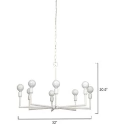 Park 8 Light 32 Inch White Gesso Chandelier Ceiling Light -Jamie Young Co Shop 5park chwh 2