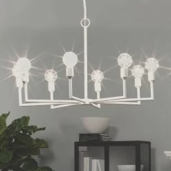 Park 8 Light 32 Inch White Gesso Chandelier Ceiling Light -Jamie Young Co Shop 5park chwh 8