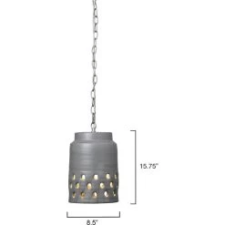 Perforated Pendant Ceiling Light, Tapered -Jamie Young Co Shop 5perf longgr 2