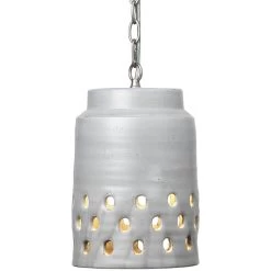 Perforated Pendant Ceiling Light, Tapered -Jamie Young Co Shop 5perf longgr 4