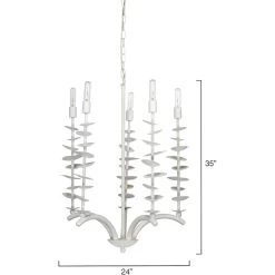 Petals 5 Light 24 Inch White Gesso Chandelier Ceiling Light -Jamie Young Co Shop 5peta chwh 2