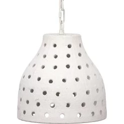 Porous 1 Light 11.75 Inch Textured Matte White Pendant Ceiling Light