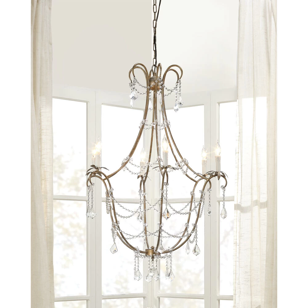 Scarlett 12 Light 34 Inch Champagne And Clear Chandelier Ceiling Light 2 Scarlett 12 Light 34 Inch Champagne And Clear Chandelier Ceiling Light - Image 2
