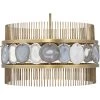 Upsala 8 Light 32 Inch Pale Lavender Agate & Antique Brass Chandelier Ceiling Light