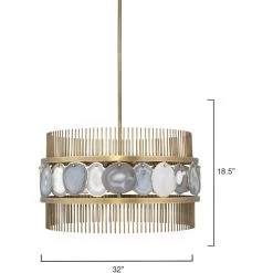Upsala 8 Light 32 Inch Pale Lavender Agate & Antique Brass Chandelier Ceiling Light -Jamie Young Co Shop 5upsa lvab 2