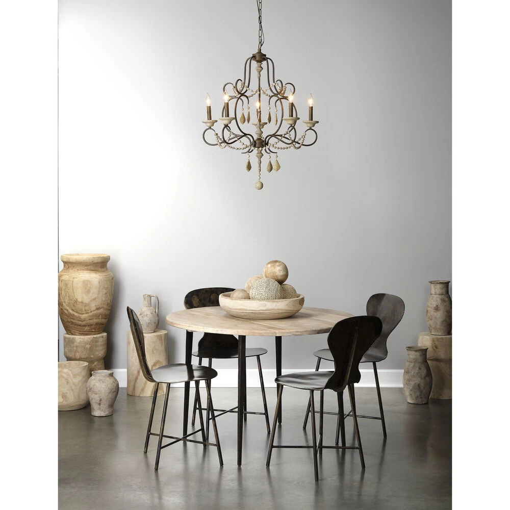 Yellowstone 5 Light 29 Inch Rust And Natural Chandelier Ceiling Light 2 Yellowstone 5 Light 29 Inch Rust And Natural Chandelier Ceiling Light - Image 2