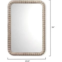 Audrey 34 X 24 Inch White Washed Wood Mirror -Jamie Young Co Shop 6audr rectwh 2