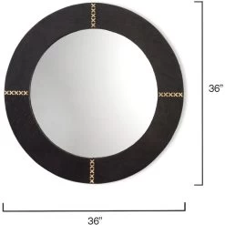 Cross Stitch 36 X 36 Inch Espresso Hide W/ Antique Brass Wall Mirror -Jamie Young Co Shop 6cros lges 2