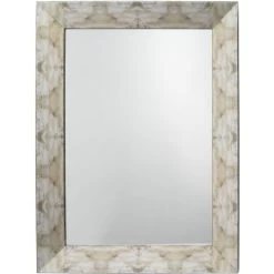 Fragment 48 X 36 Inch Light Grey & Beige Faux Horn Mirror