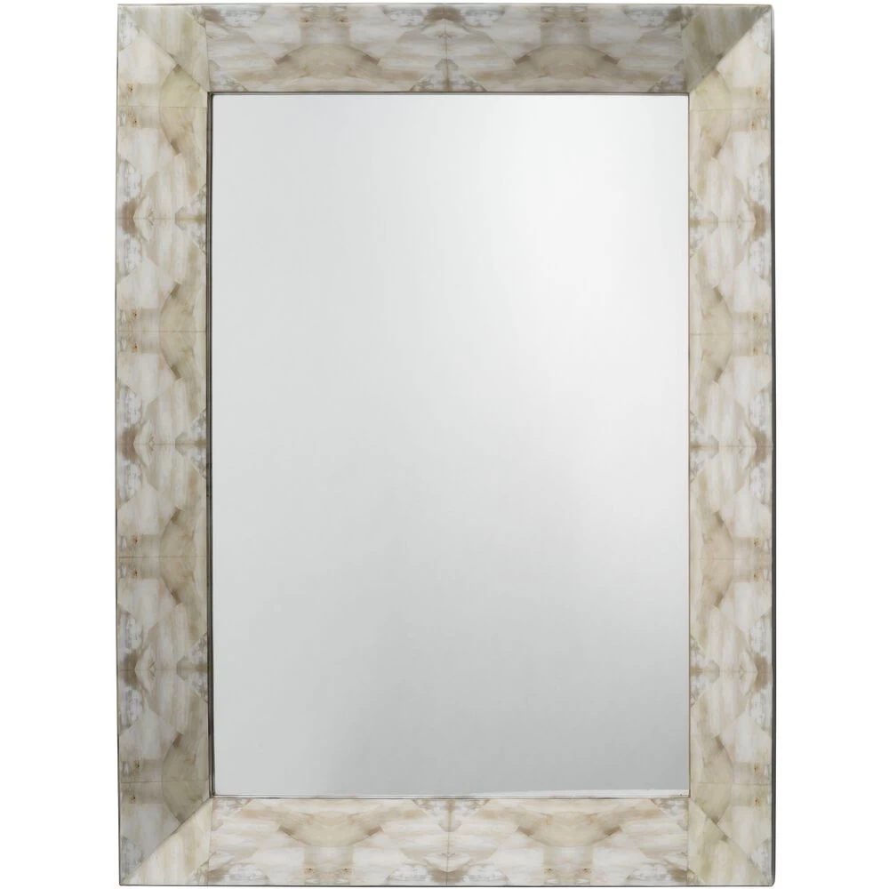 Fragment 48 X 36 Inch Light Grey & Beige Faux Horn Mirror 1 Fragment 48 X 36 Inch Light Grey & Beige Faux Horn Mirror